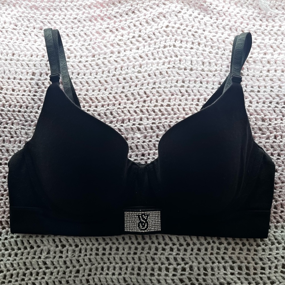 Victoria's Secret Black Shine Patch T-Shirt Bra – 34C